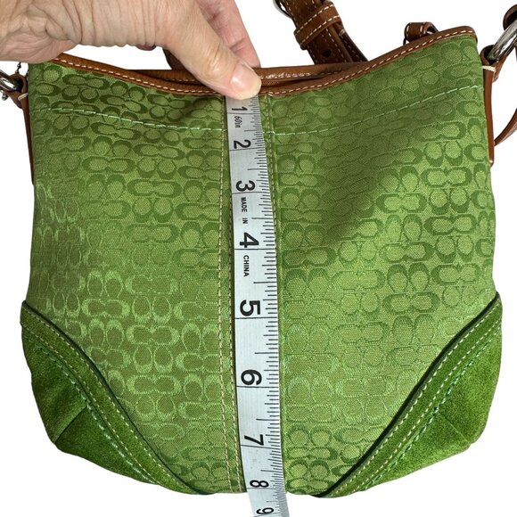 Vintage Coach Lime Green Signature Crossbody Bag Y2K - Picture 11 of 14